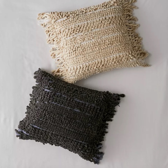 Urban Outfitters Woven Decorative Pillow - Dark Gray - Picture 1 of 8